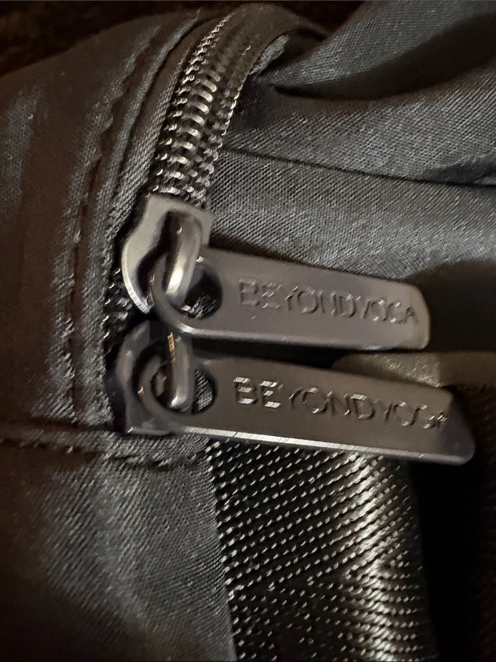 Beyond Yoga Black Nylon Tote-Style Backpack